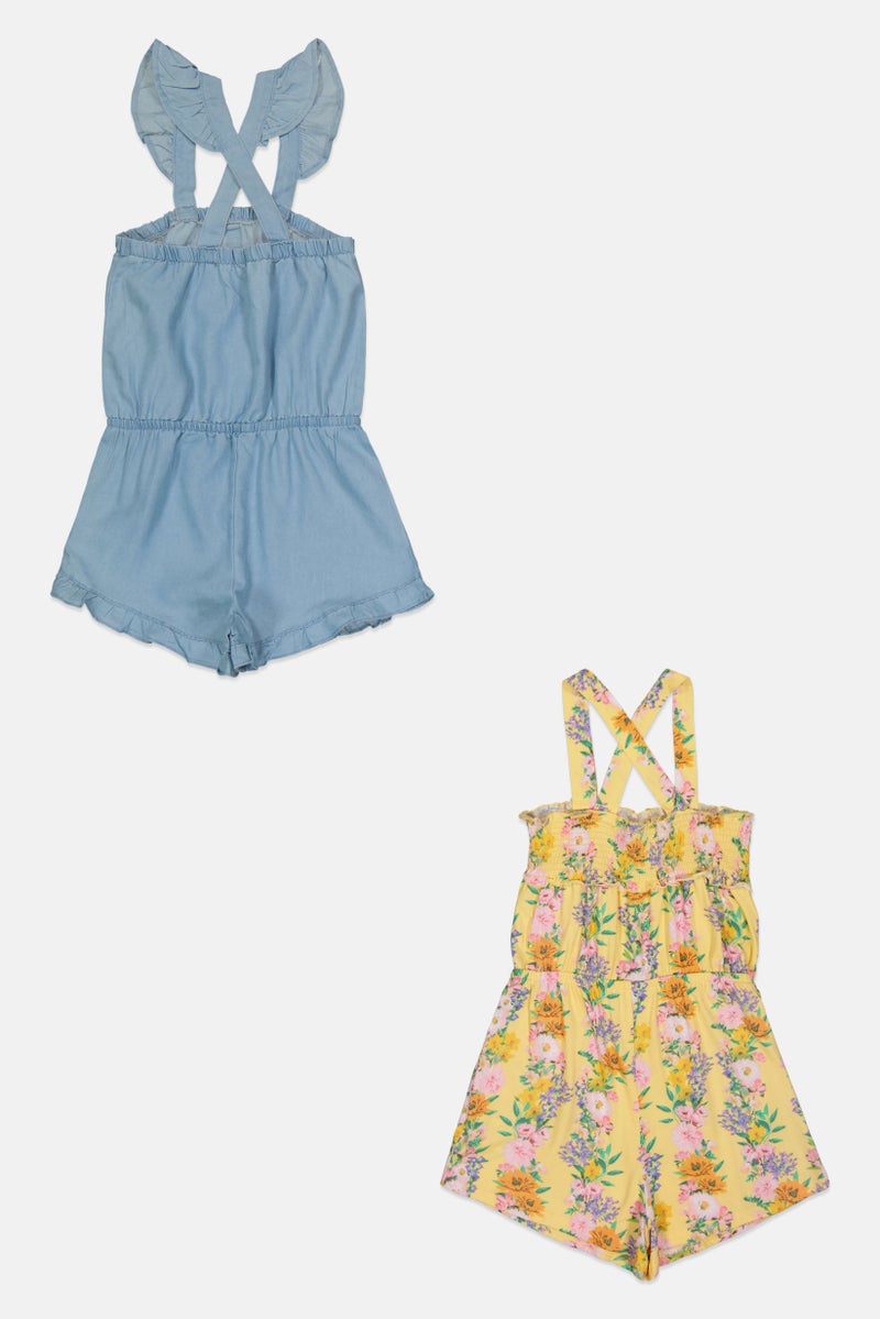 Nanette lepore Kids Girl 2 Piece Floral Print Sleeveless Playsuit Set, Multicolor - Image 3